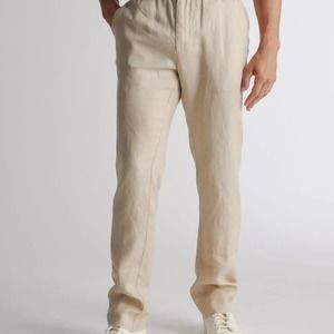 Quince 100% European Linen Pants Driftwood Tan Size Large